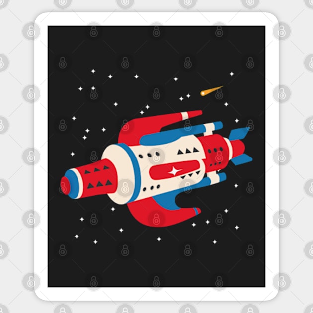 Space Age Ship Model 01 Sticker by Plan8